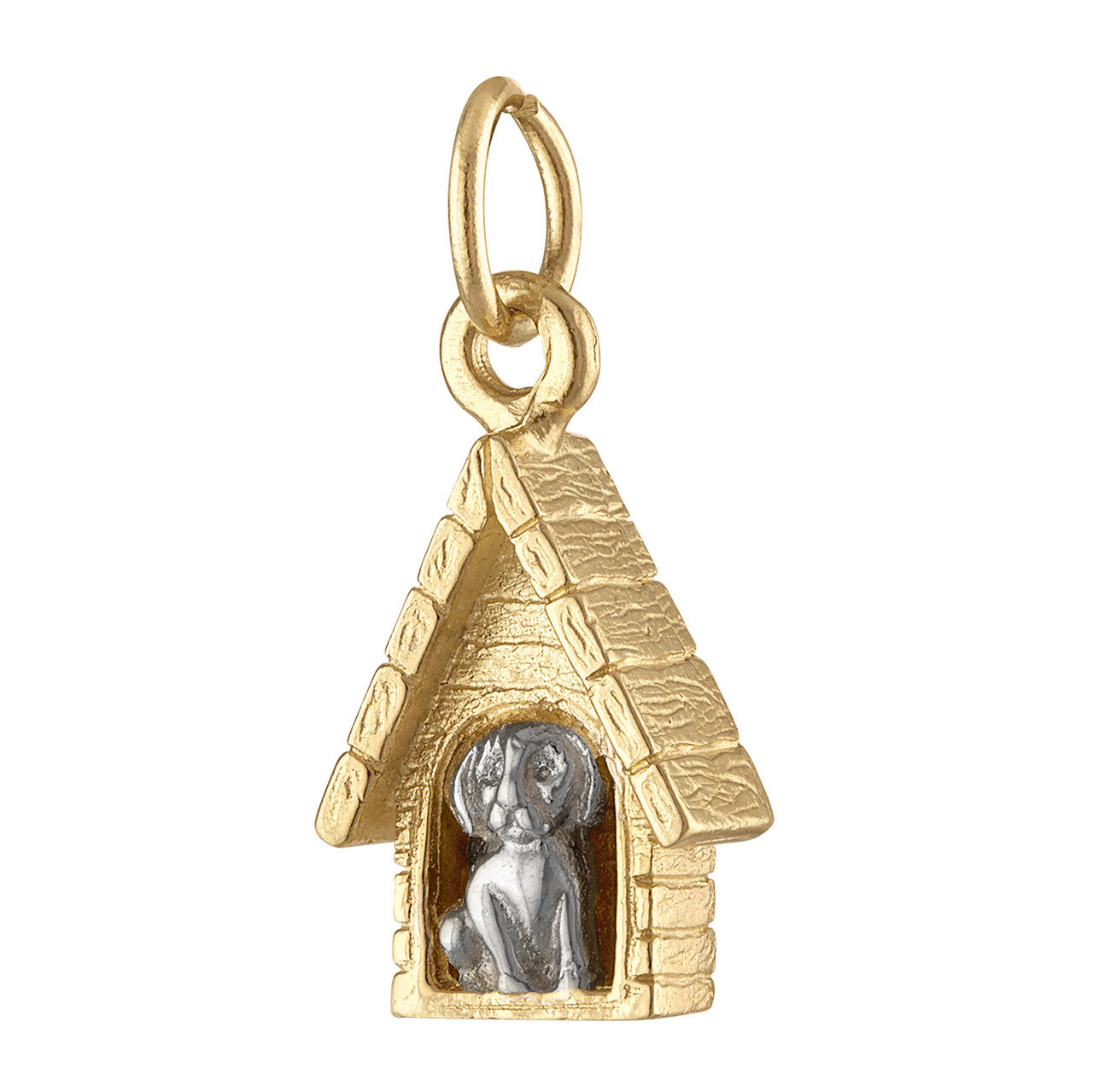 Dog in Dog House 14k Gold Charm